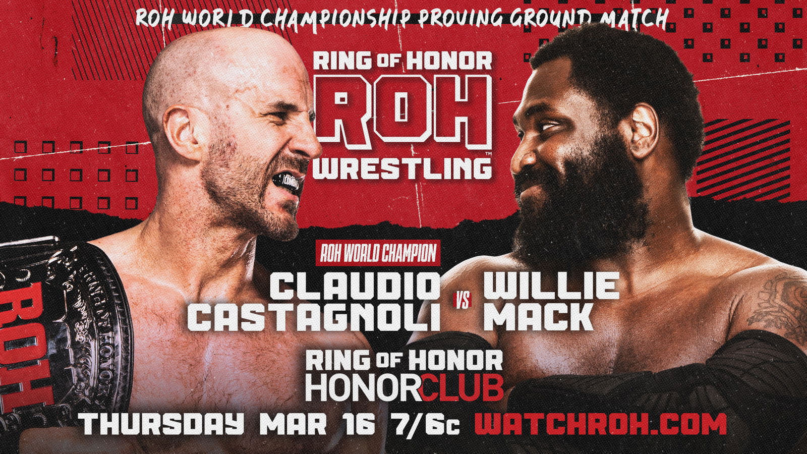 Ring Of Honor TV Live Results Claudio Castagnoli Vs Willie Mack