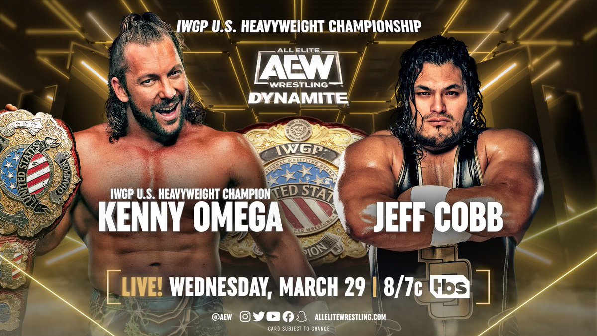 Kenny Omega Vs Jeff Cobb Iwgp Us Title Match Set For Aew Dynamite