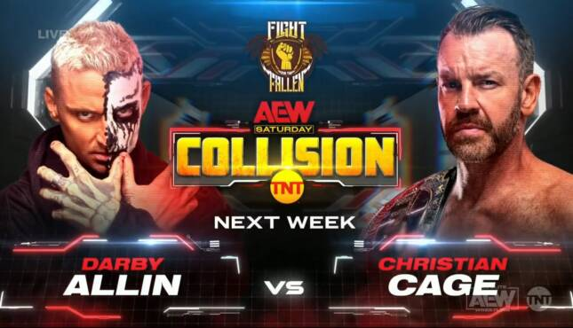 Darby Allin vs. Christian Cage announced for AEW Collision Fight for ...