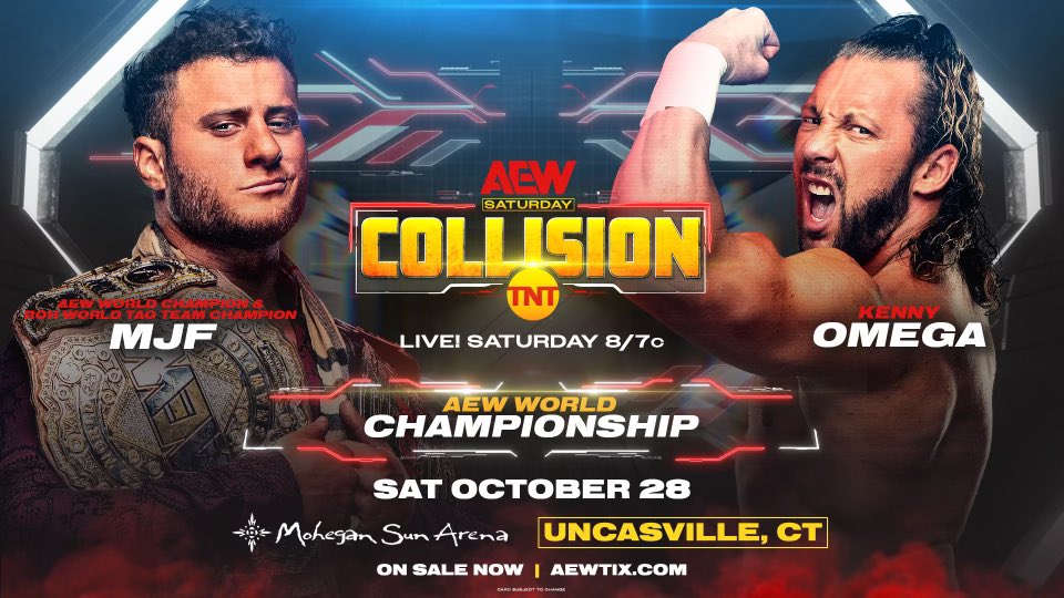 MJF vs. Kenny Omega World title match announced for AEW Collision