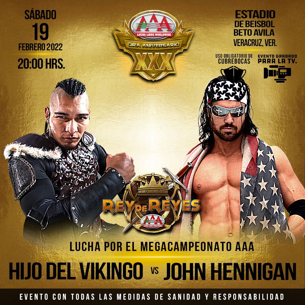 AAA Rey de Reyes live results: Hijo del Vikingo vs. John Hennigan - F4W/WON