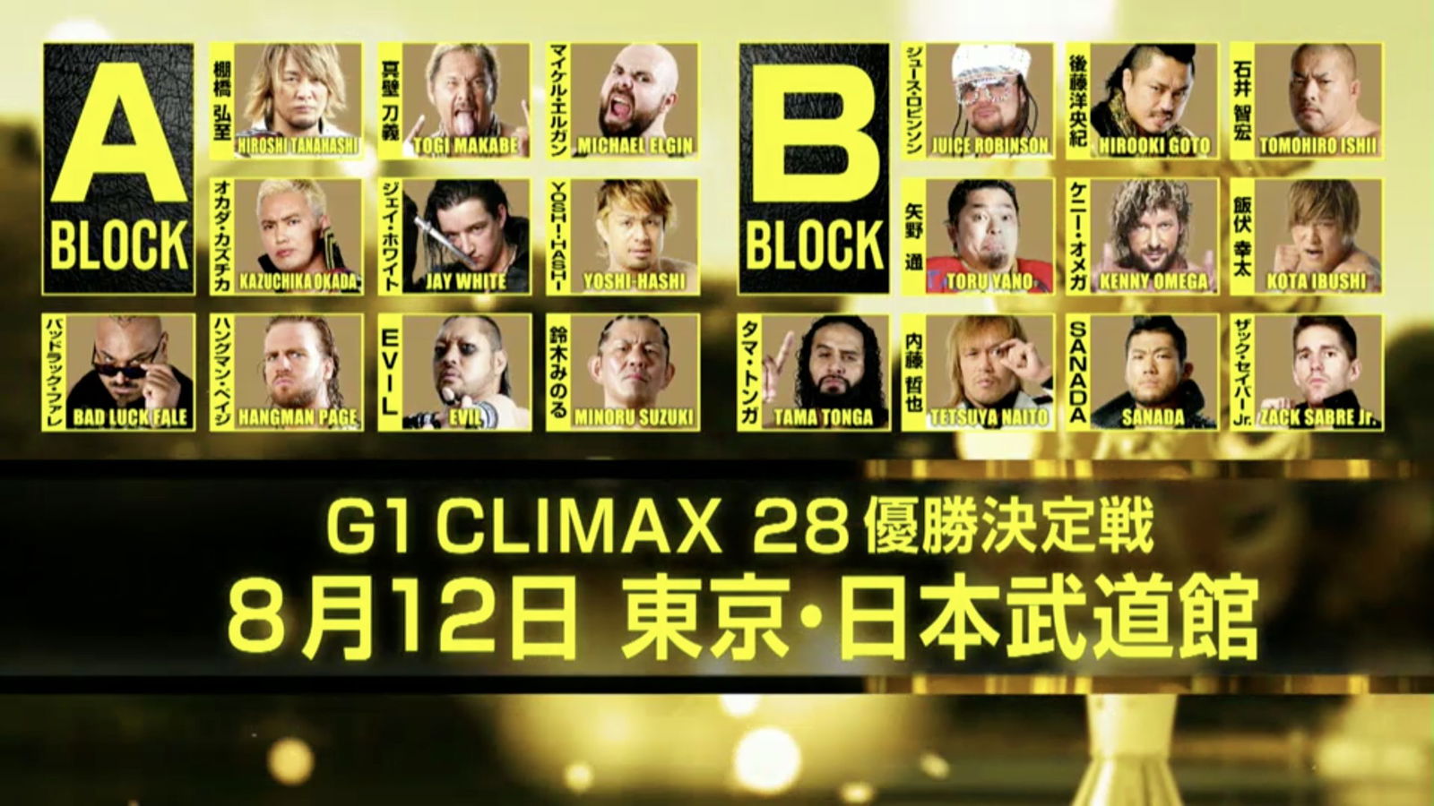 G1 CLIMAX 2017〈4枚組〉 NJPW reveals G1 Climax blocks, Omega to face Ibushi
