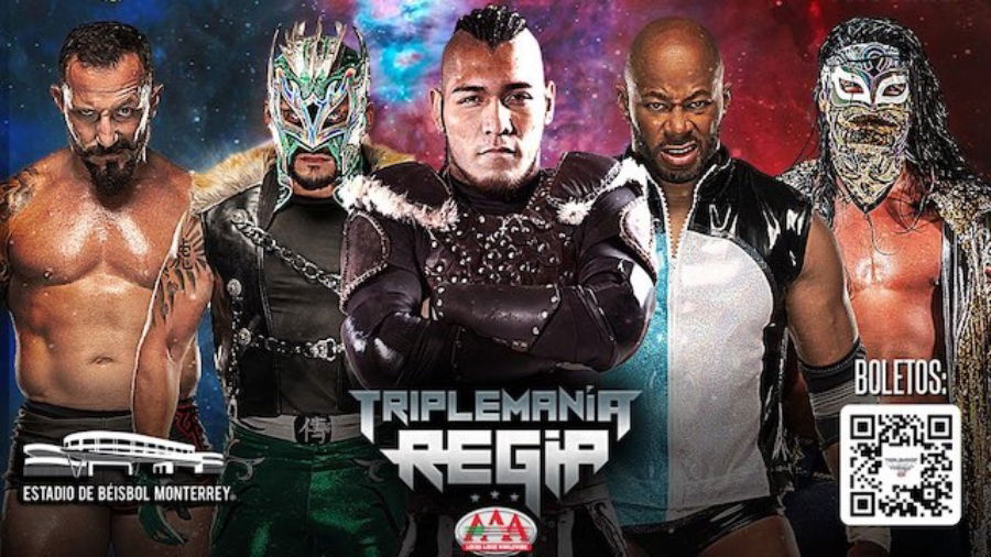 AAA Triplemania Regia live results Fiveway Mega title match