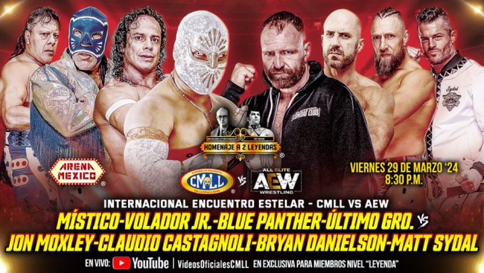 Team CMLL beats Team AEW, Bryan Danielson vs. Blue Panther set