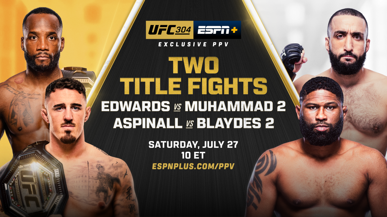 UFC 304 live results: Two title fights - F4W/WON