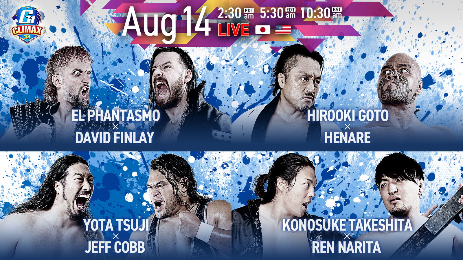 NJPW G1 Climax 34 Night 16 Live Results: Final B Block Matches - F4W/WON