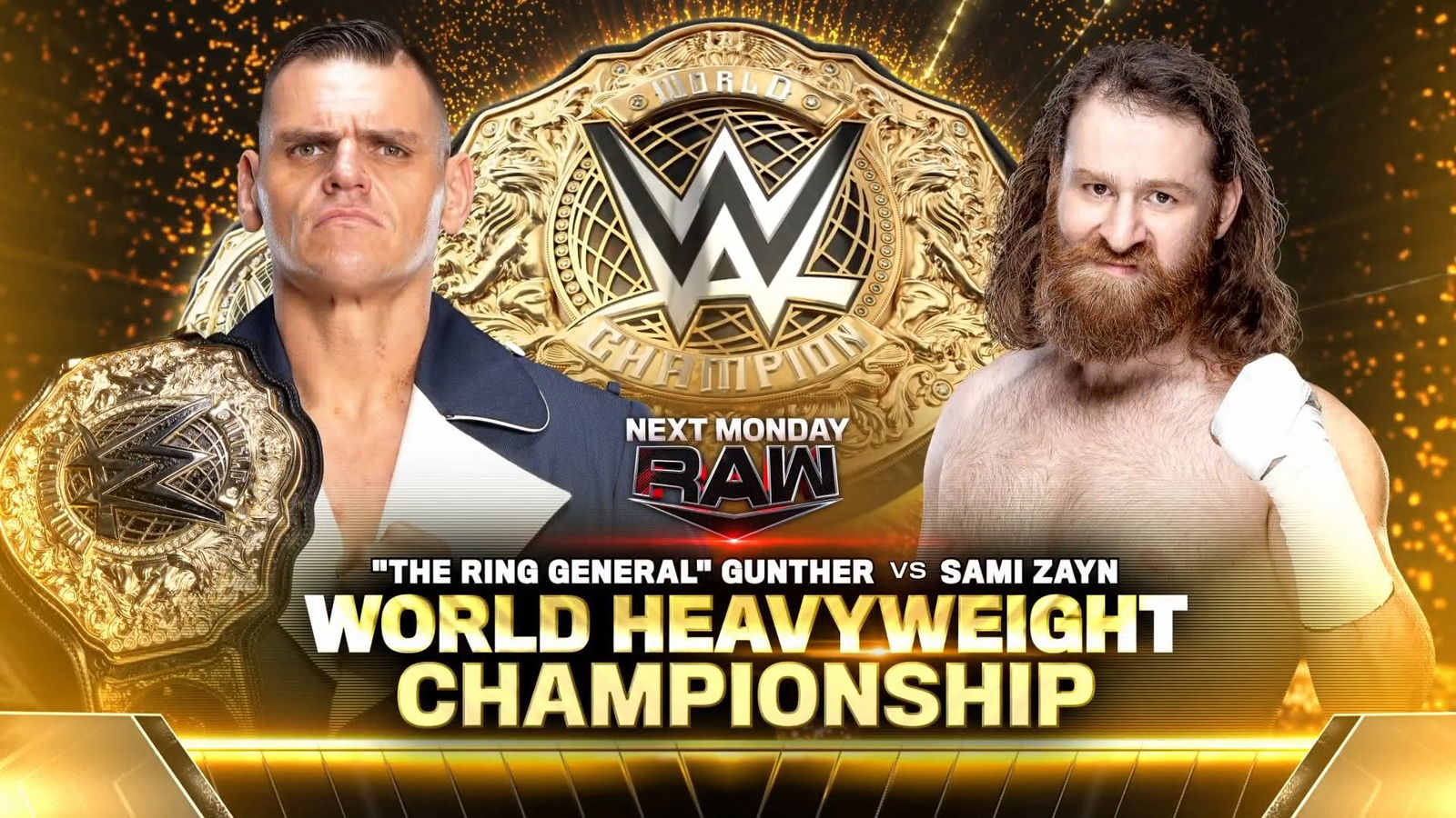 Gunther vs. Sami Zayn World title match booked for next WWE Raw