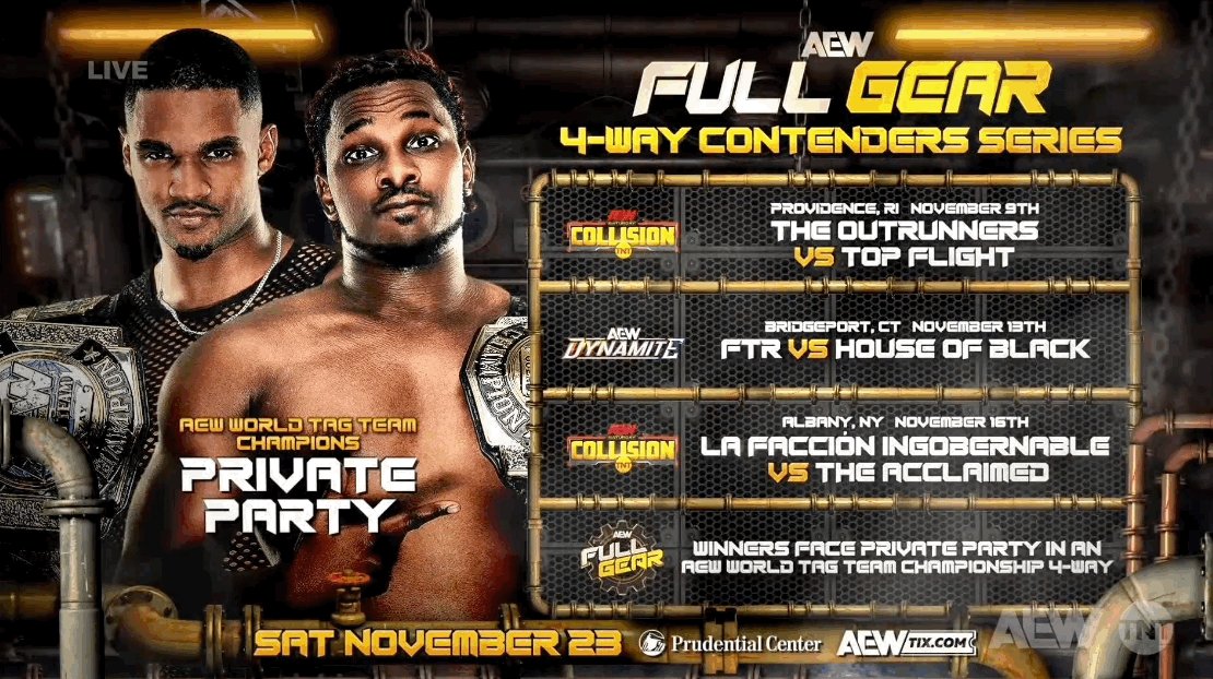 Fourway Tag Team title match announced for AEW Full Gear F4W/WON