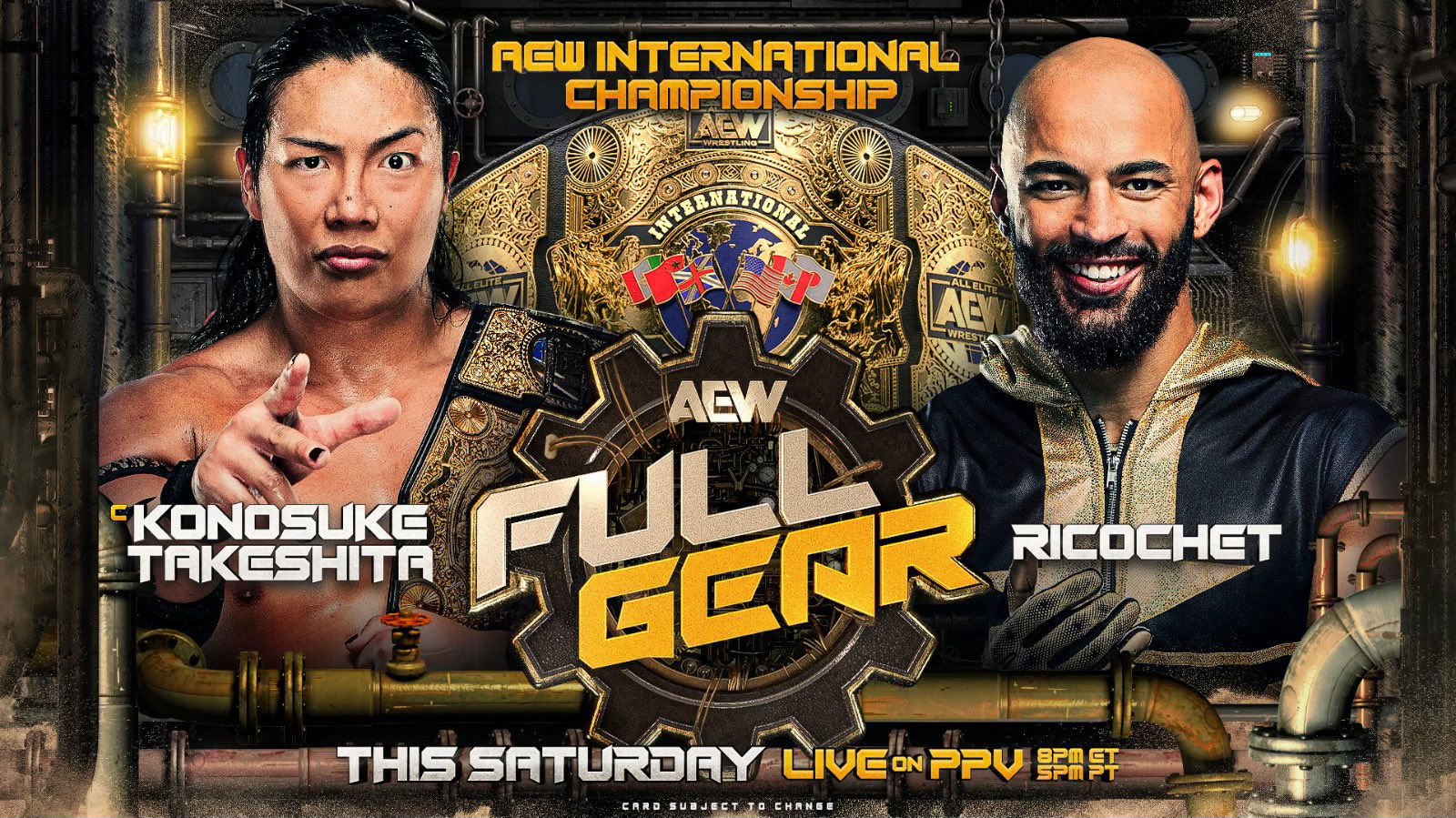 Ricochet vs. Konosuke Takeshita International title match set for AEW ...